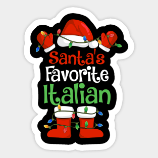 Santa's Favorite Italian Funny Christmas Pajamas Sticker